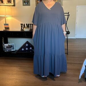 Super cute gray blue dress!